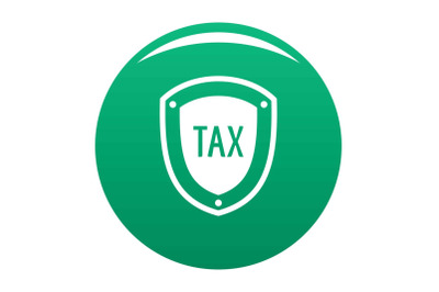 Tax protection icon vector green