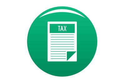 Tax sheet icon vector green