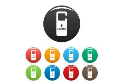 Available door tag icons set color
