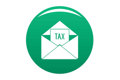 Tax email icon vector green