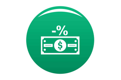 Pay tax icon vector green