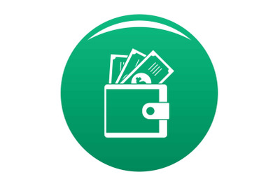 Wallet icon vector green