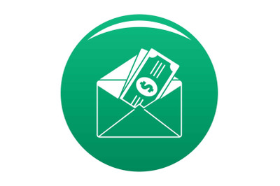 Money in envelope icon vector green