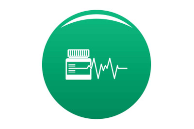 Medicament icon vector green