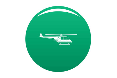 Helicopter icon vector green