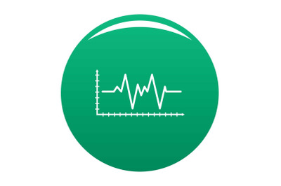 Cardiogram icon vector green