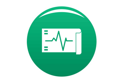 Electrocardiogram icon vector green