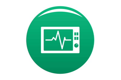 Ekg icon vector green