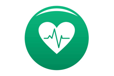 Healthy heart icon vector green