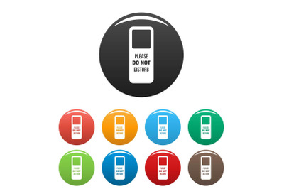 Door hanger tag icons set color
