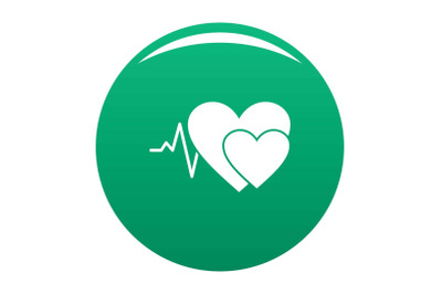 Cardiology icon vector green