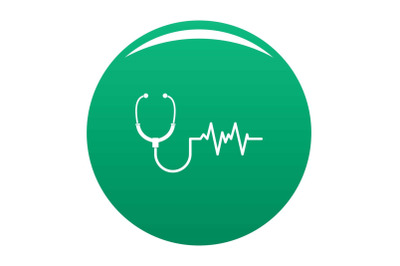 Stethoscope icon vector green