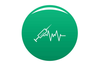 Syringe icon vector green