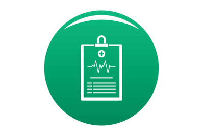 Cardiogram on tablet icon vector green