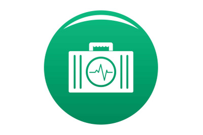 First aid kit icon vector green