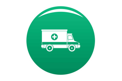 Ambulance icon vector green