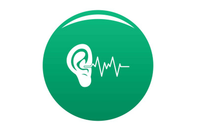 Ear icon vector green