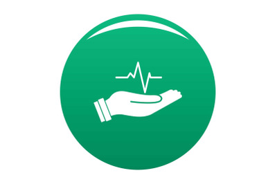 Heartbeat icon vector green