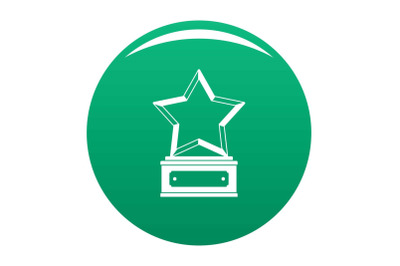 Star award icon vector green