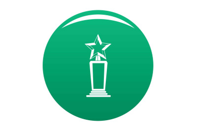 Star award icon vector green