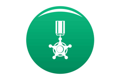 Medal icon vector green