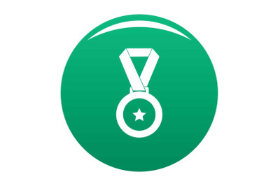 Medal icon vector green