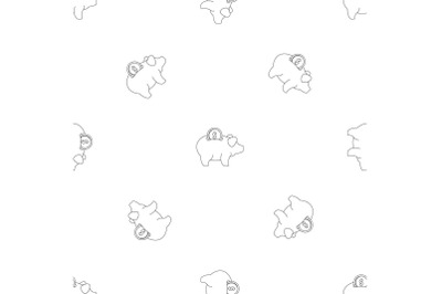 Piggy bank pattern seamless vector