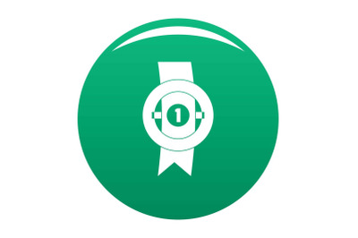 Award ribbon icon vector green