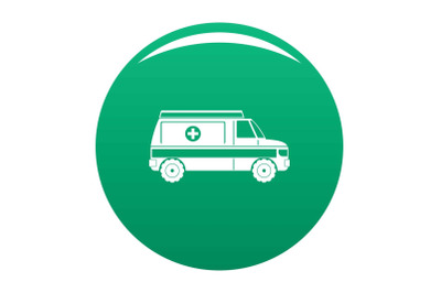 Fast ambulance icon vector green