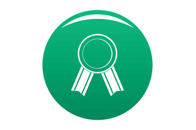 Award ribbon icon vector green