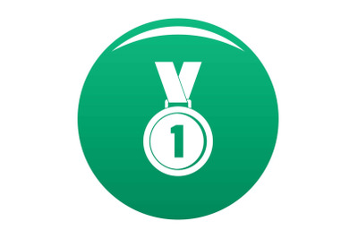 Medal icon vector green