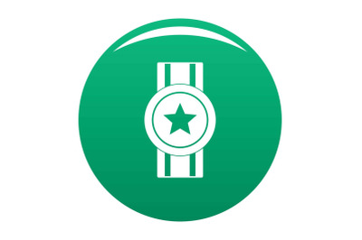 Award ribbon icon vector green