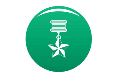 Medal icon vector green