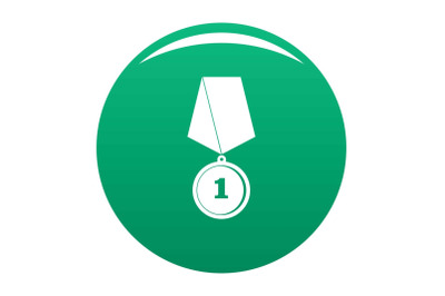 Medal icon vector green