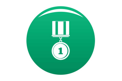 Medal icon vector green