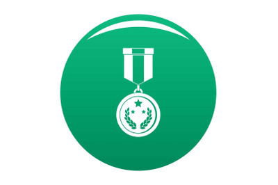 Medal icon vector green