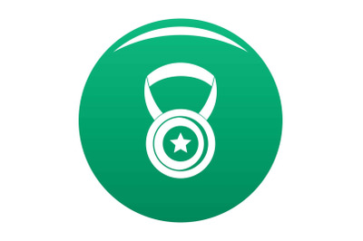 Medal icon vector green