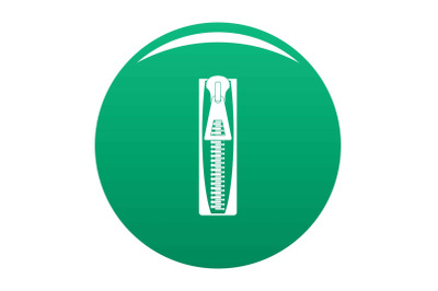 Zip icon vector green