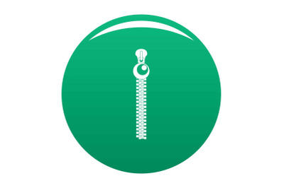 Bulb zip icon vector green