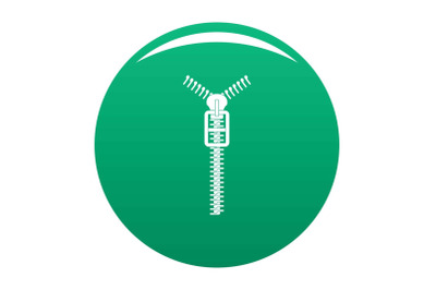 Long zip icon vector green