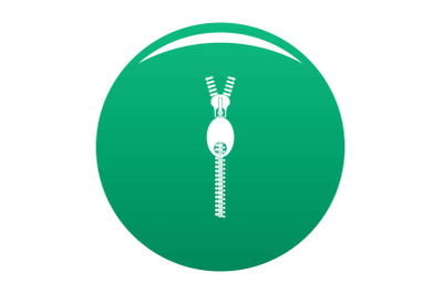 Oval zip icon vector green