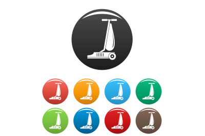 Commercial vacuum cleaner icons set color