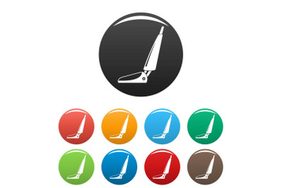 Hotel vacuum cleaner icons set color