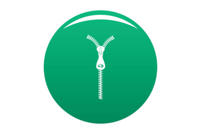 Short zip icon vector green