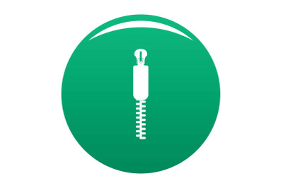 Coat zip icon vector green