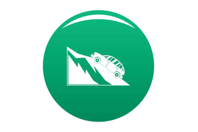 Mountain accident icon vector green