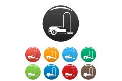 Wash vacuum cleaner icons set color