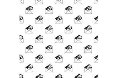 Money in envelope pattern seamless vector