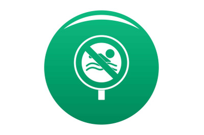 No swimming icon vector green