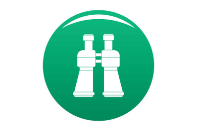 Binoculars icon vector green